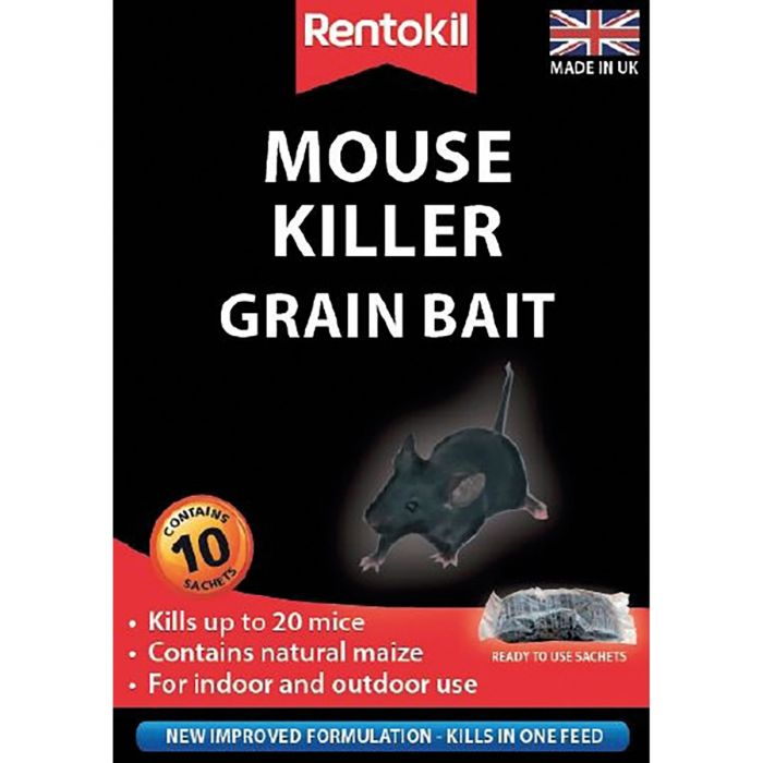Rentokil Appât à grains Killer pour rats et souris Rodine 6 sachets 