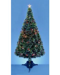Fibre Optic Christmas Tree with Pine Cones & Berries - 80cm