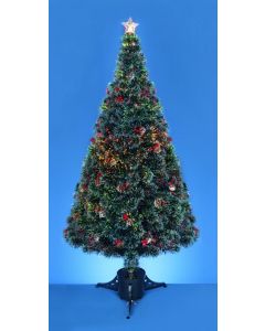 Premier Fibre Optic Christmas Tree with Pine Cones & Berries - 1.2m