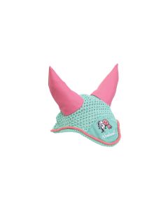 Hy Equestrian Thelwell Trophy Fly Veil - Mint/Pink - Small Pony	