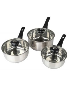 3 Piece Pendeford Stainless Steel Collection Sauce Pan Set With Lids 