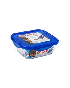 Pyrex Cook & Go Glass Square Dish with Lid - 21cm