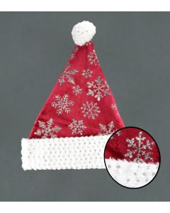 Davies Products Christmas Snowflake Velvet Hat - Red
