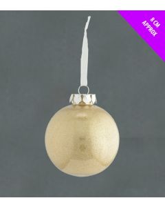 Davies Products Clear Lametta Bauble - 8cm - Champagne