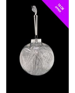 Davies Products Clear Lametta Bauble - 10cm - Silver