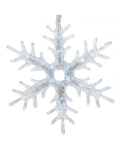 Kaemingk LED Acrylic Outdoor Snowflake Christmas Light Decoration - Cool White 22 Light