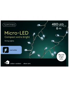 Kaemingk Micro Big LED Compact Lights - Cool White/Silver Cable