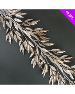 Davies Products Leaves Garland - 6ft Champagne