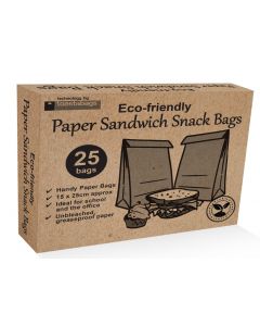 Planit Eco Friendly Paper Sandwich Bags - Pack of 25
