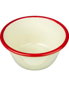 Nimbus Pudding Basin - 12cm - Cream With Red Trim
