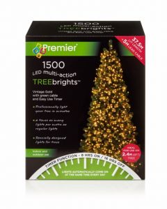 Premier Multi Action LED Treebrights With Timer - 1500 Bulb Vintage Gold