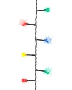 Kaemingk 500 LED Cherry Compact Twinkle Lights - Multi Coloured With Black Cable