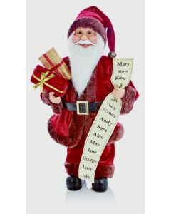 Premier Standing Santa With Glasses Christmas Decoration - 40cm Burgundy