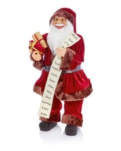 Premier Standing Santa With Glasses - 60cm Burgundy
