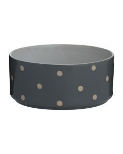 Mason Cole Polka Dot Dog Bowl - 18cm - Grey