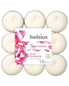 Bolsius 4 Hour Tealights - Pure Romance - Pack of18