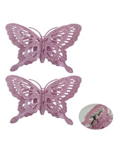 Davies Products 2 Glitter Butterflies - 28 x 34 Blush