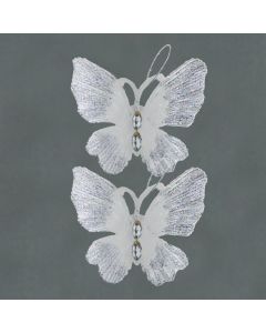 Davies Products 2 Clear Glitter Butterflies - 19cm
