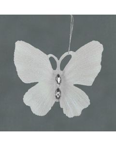 Davies Products Diamante Glitter Butterfly - 11cm White Iridescent