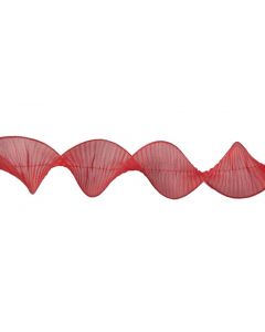 Davies Products Ruffle Ribbon - 10cm Red
