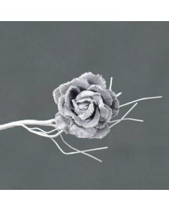 Davies Products Clip On Velvet Rose - 10cm Silver