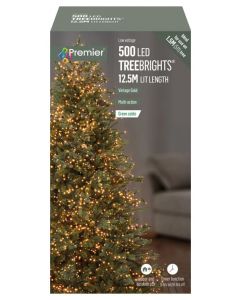 Premier 500 Multi Action LED Treebrights With Timer - Vintage Gold - Green Cable