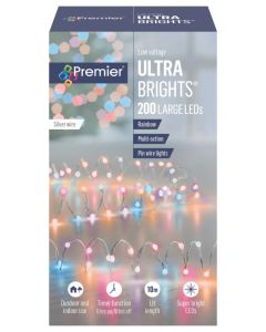 Premier 200 LED Multi Action Ultrabrights With Timer - Rainbow