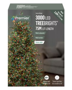 Premier 3000 LED Multi Action Treebrights With Timer - Multi Coloured