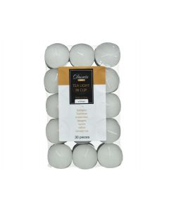 Kaemingk White Wax Tealights - Pack of 30