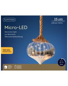 Lumineo Christmas Micro LED Onion 20cm - Classic Warm