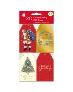 I G Design Elegant Christmas Traditions Gift Tags - Pack 20