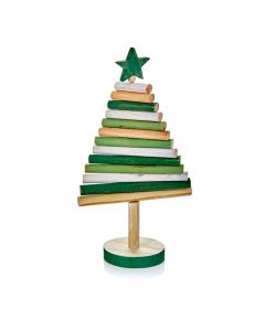 Premier Christmas Green Wooden Tree - 36.5cm