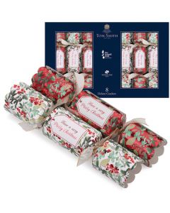 Tom Smith Anker Traditional Deluxe Red & White Christmas Crackers - 8 x 14"