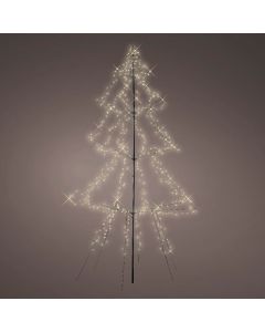 Kaemingk Lumineo LED Tree Metal Christmas Light-Up 8 Function Twinkle Effect - Outdoor - Warm White - H 300cm - 600 LED