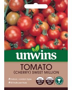 Unwins Tomato (Cherry) Sweet Million Seeds