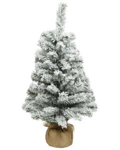 Kaemingk Imperial Mini Snowy Christmas Tree - Indoor - Green/White - dia 35cm - H 60cm