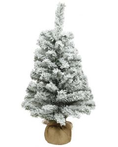 Kaemingk Imperial Mini Snowy Christmas Tree - Indoor - Green/White - dia 46cm - H 90cm
