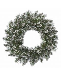 Kaemingk Finley Wreath Frosted/Glitter Indoor - Green/White