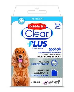 Bob Martin Clear Plus Spot On Solution For Medium Dogs - 3 Pipettes