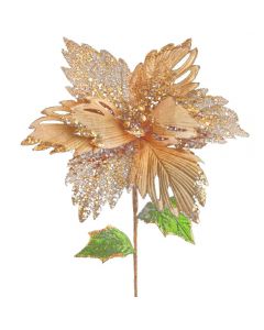 Davies Products Luxury Poinsettia Pick - 45cm Champagne