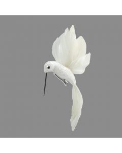 Davies Products Feather Hummingbird Christmas Tree Decoration - 19cm White