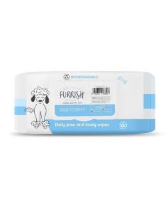 Furrish Daily Paw & Body Dog Wipes Baby Powder - 100 Pack