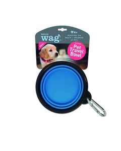 Henry Wag Pet Travel Bowl - Small - Blue - 350ml
