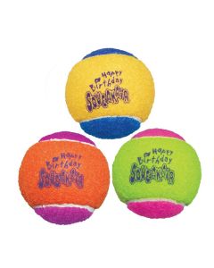 KONG Squeakair Birthday Ball Dog Toy - Medium - Assorted - 3 Pack
