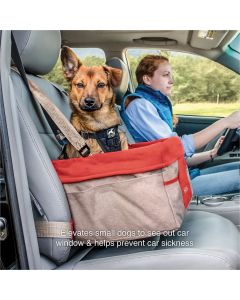 Kurgo Heather Booster Dog Car Seat - Nutmeg/Barn Red