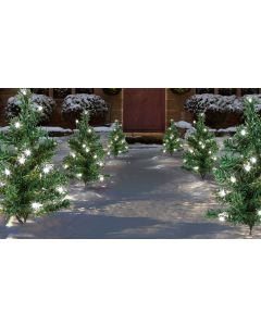 Premier 6 Mini Christmas Tree PathLights - White - 6 x 15 LED