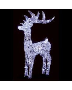 Premier White Lit Soft Acrylic Reindeer Christmas Lights Decoration - 160 LED - 1.15m
