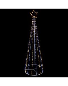 Premier Pin Wire Pyramid Christmas Tree with Star - 1.4m