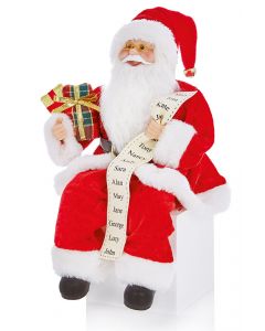 Premier Sitting Santa with Glasses Christmas Decoration - 30cm