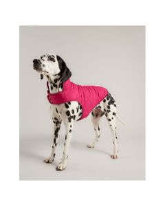 Joules Quilted Dog Coat - Raspberry - Medium 45cm